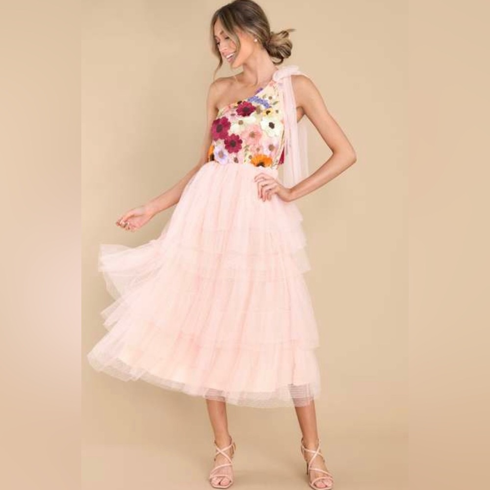 Midnight Garden Tea Length Dress
